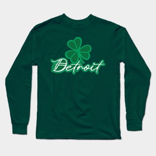 Detroit Irish Shamrock Long Sleeve T-Shirt